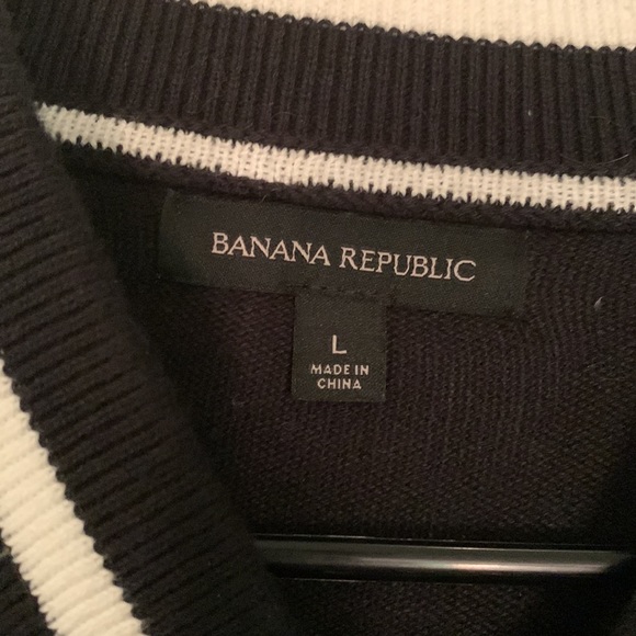 Banana Republic Men’s Varsity Sweater Bomber Jacket w/ Stripes - Picture 3 of 4